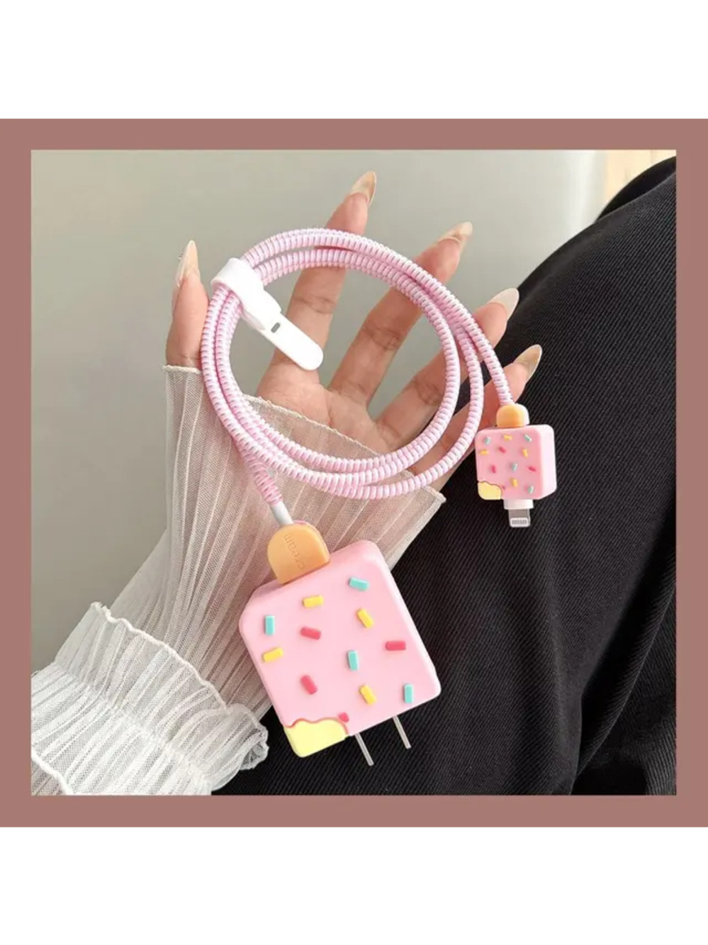 Strawberry Milk Cookies iPhone Charger Cover Cable Protectors P32